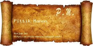 Pittik Manon névjegykártya